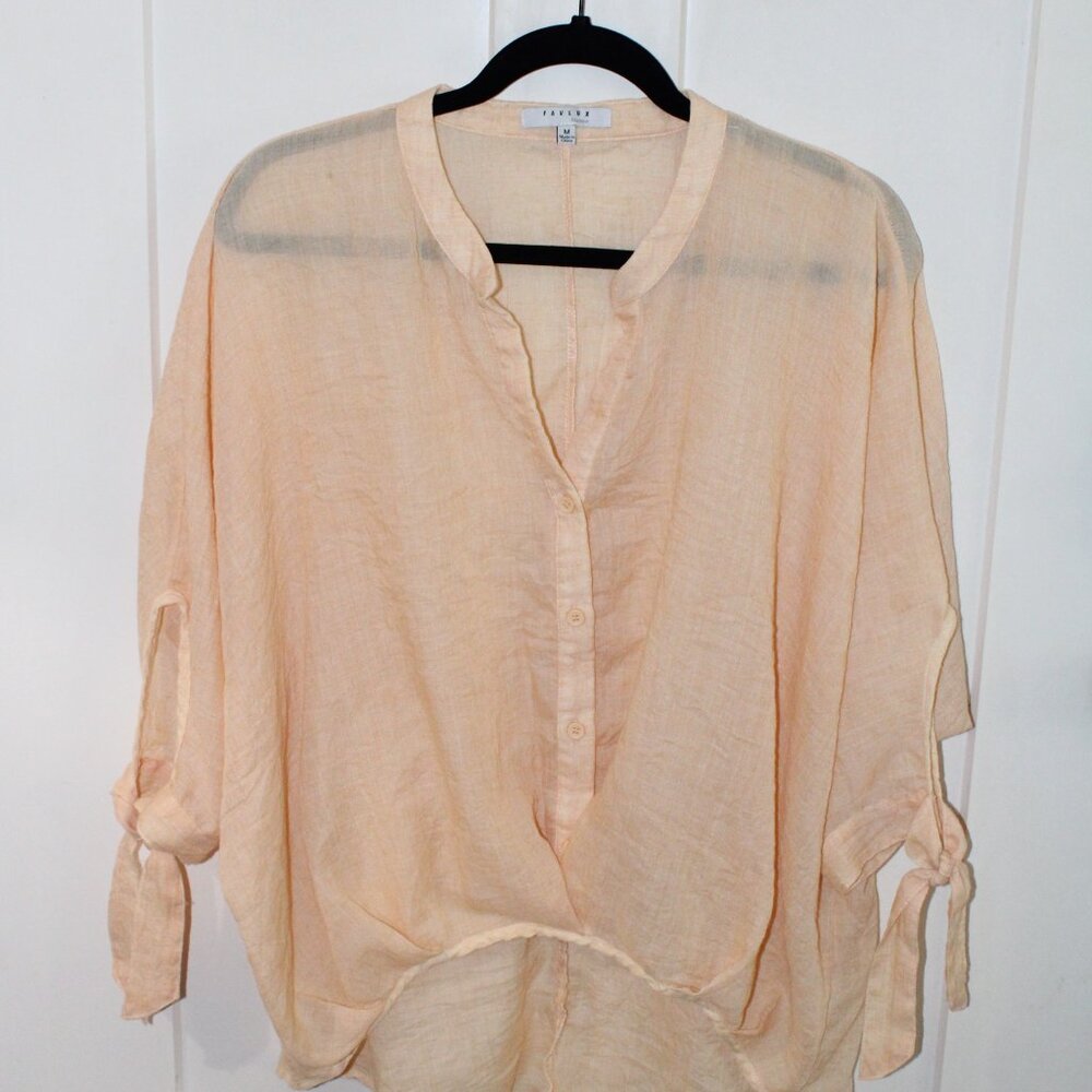 Yellow light weight button down - M - Picture 3 of 5